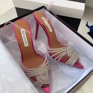 Aquazzura Gatsby 105 embellished slingback pumps